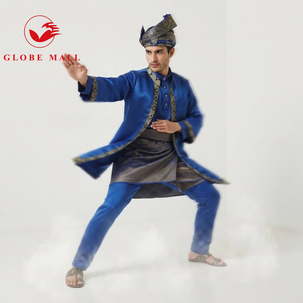 Men’s Traditional Songket Trim Baju Layang Outerwear Jacket