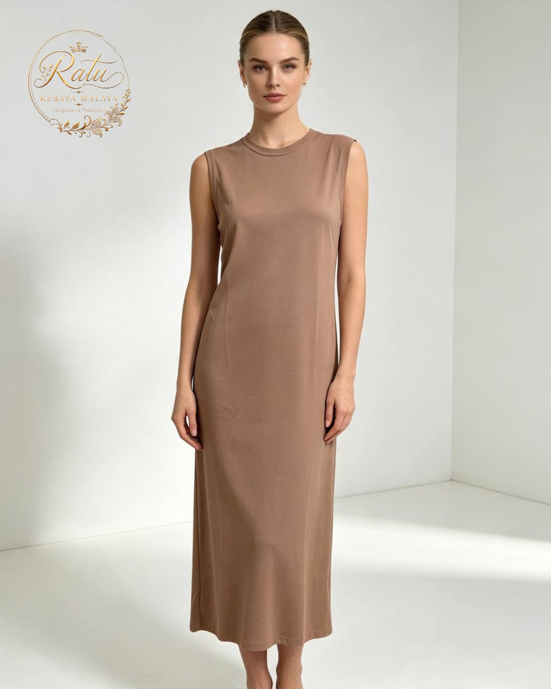 Women's Plain Sleeveless Long Nightdress