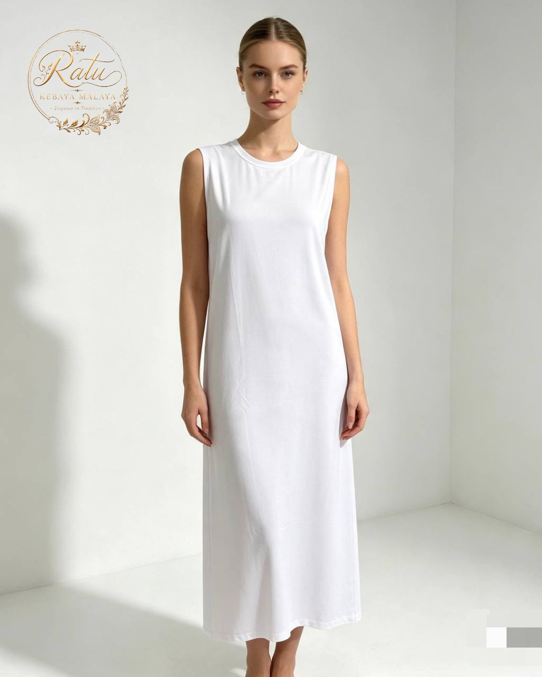 Women's Plain Sleeveless Long Nightdress