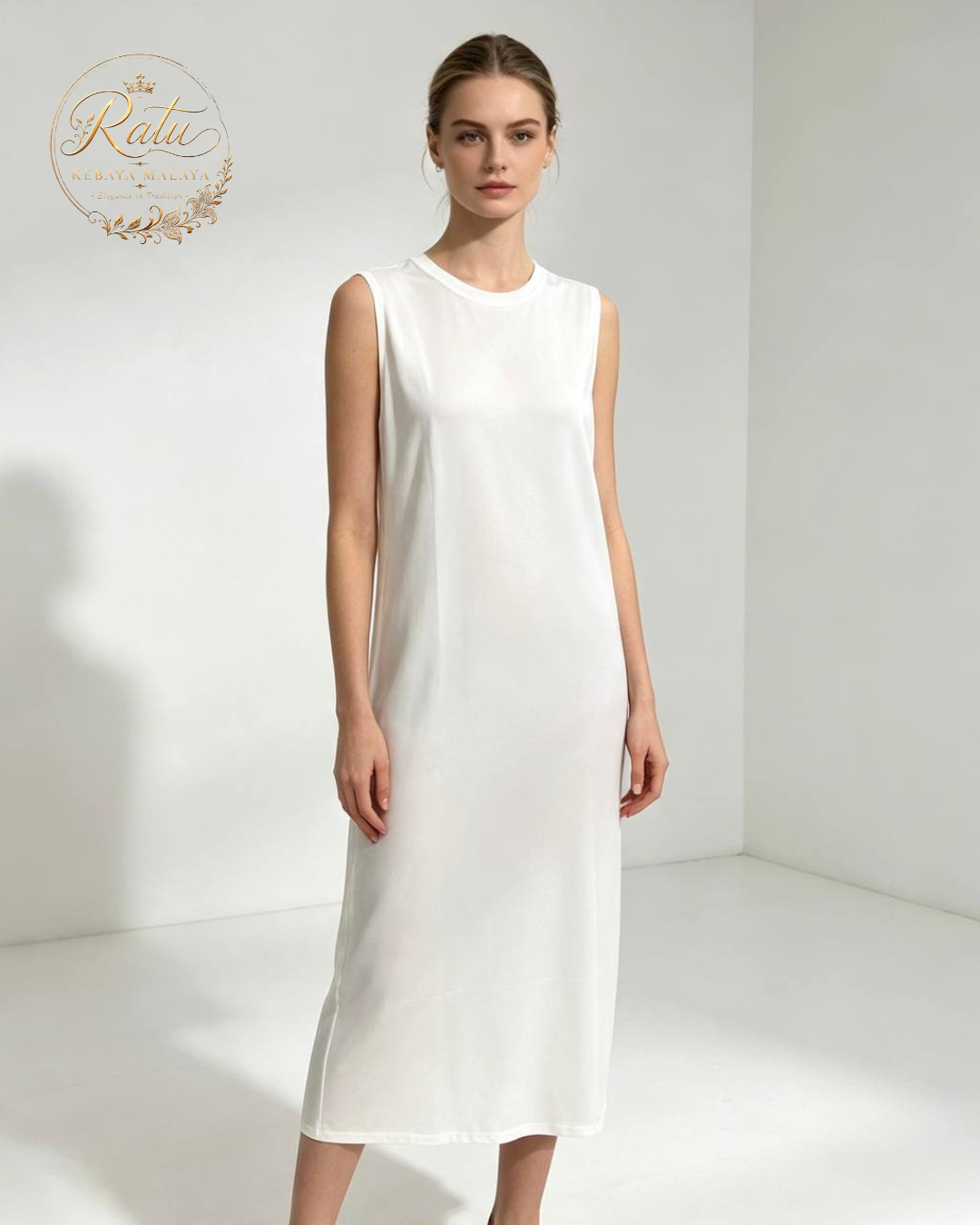 Women's Plain Sleeveless Long Nightdress