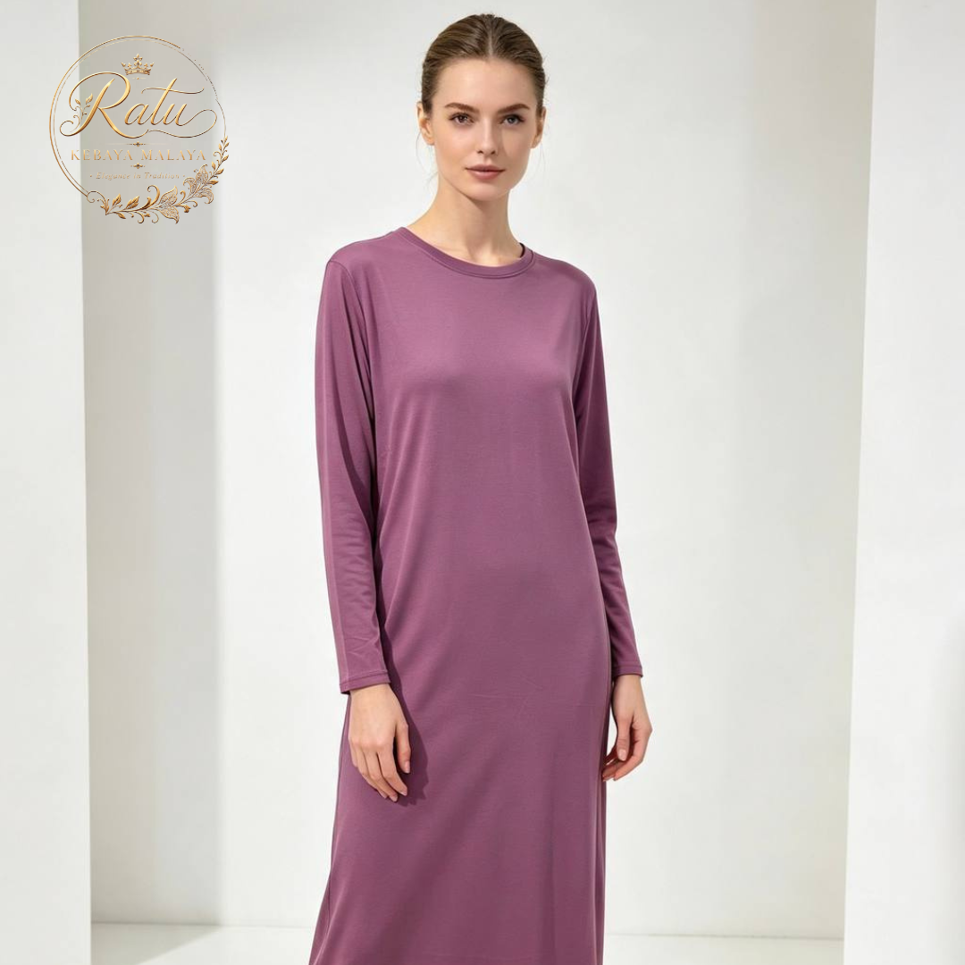 Women's Plain Long Sleeve Long Nightdress