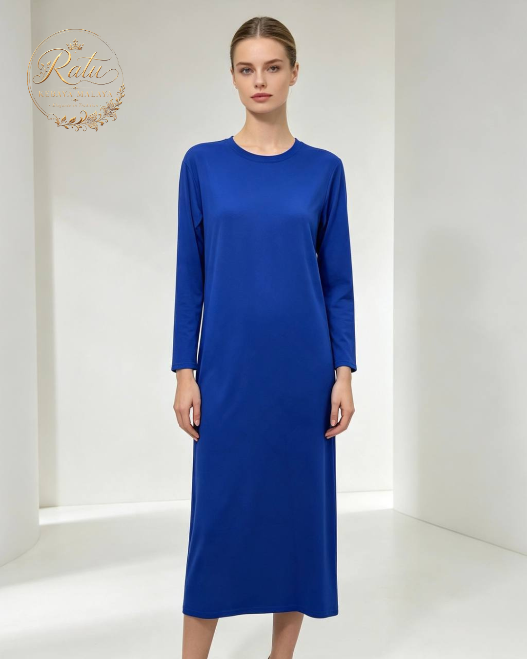 Women's Plain Long Sleeve Long Nightdress