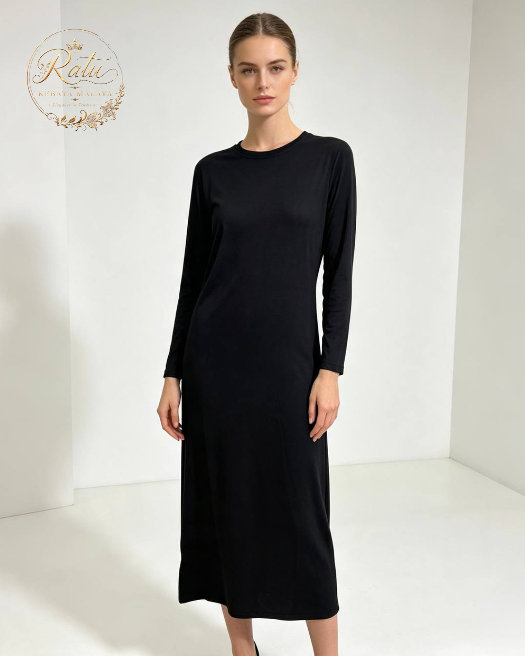 Women's Plain Long Sleeve Long Nightdress