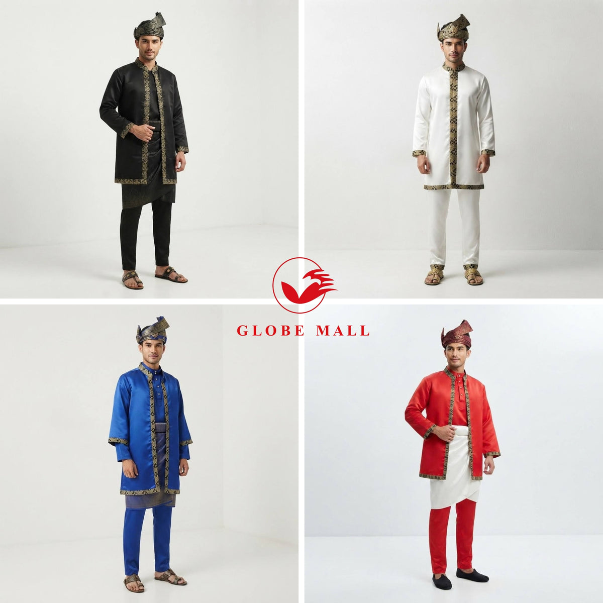 Men’s Traditional Songket Trim Baju Layang Outerwear Jacket