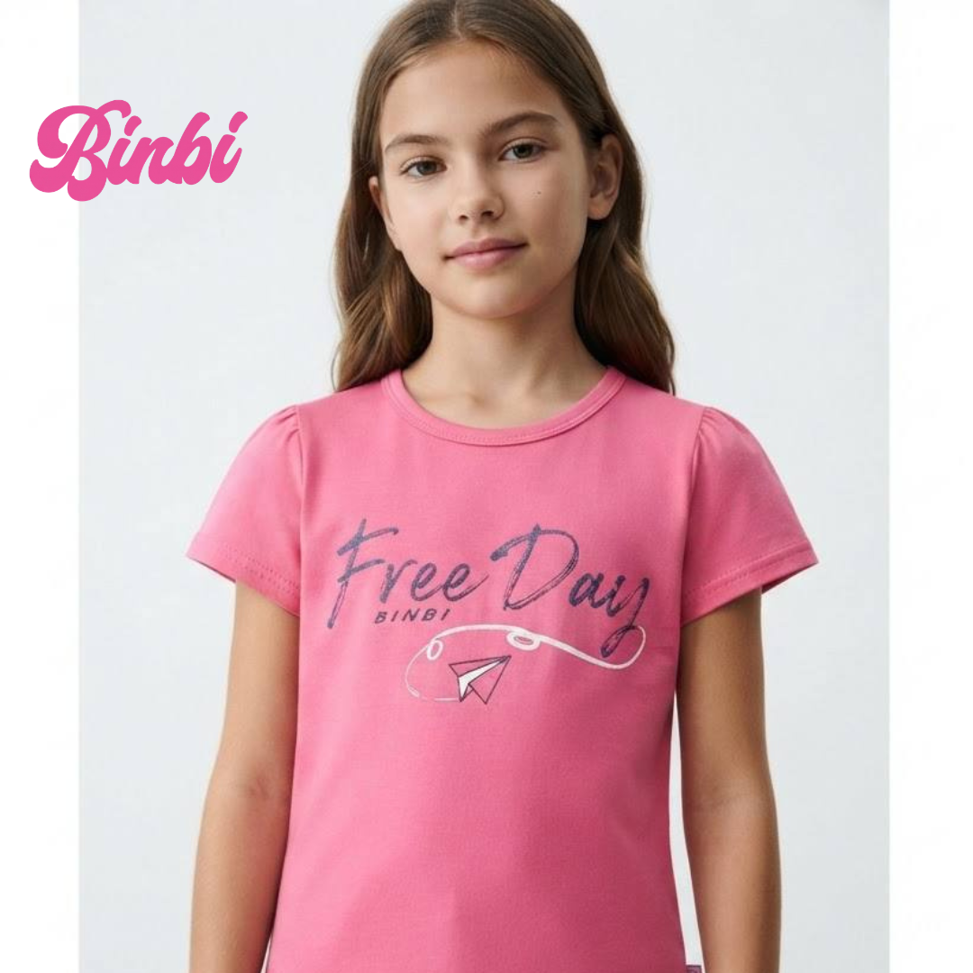 Girls' Short Sleeve Graphic T-Shirt Free Day