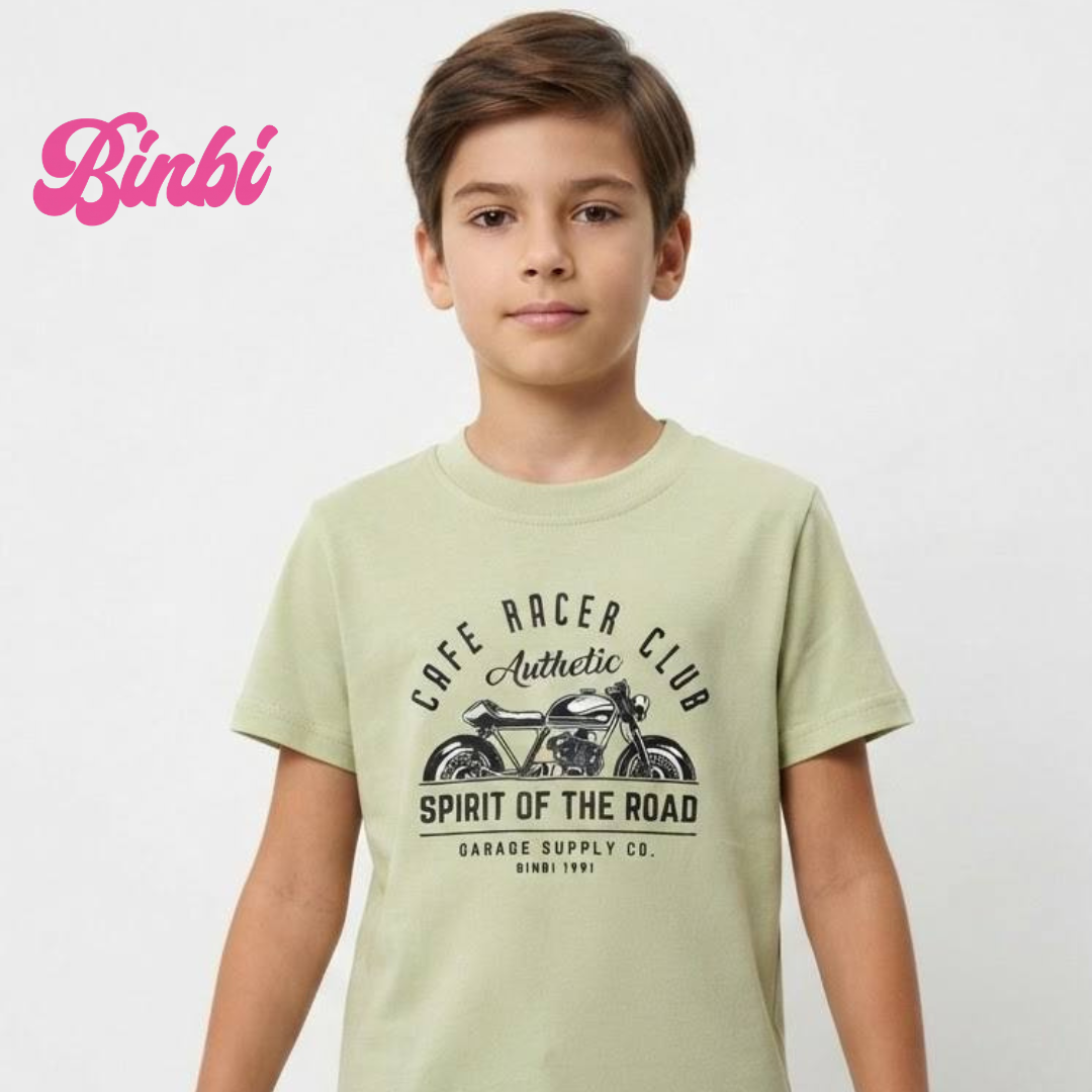 Boys' Short Sleeve Motorcycle Graphic T-Shirt