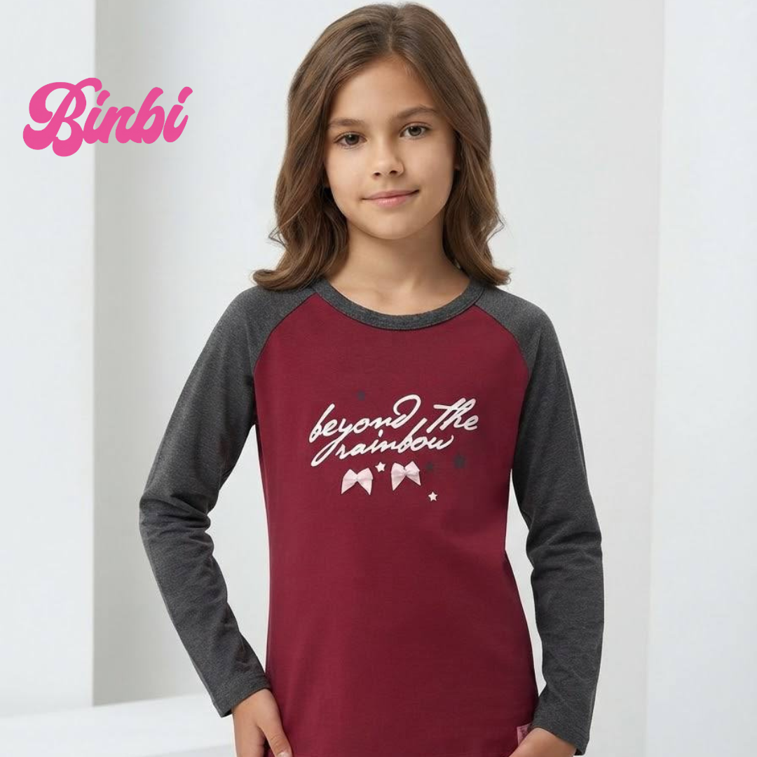 Girls' Long Sleeve Raglan Graphic T-Shirt Beyond the Rainbow