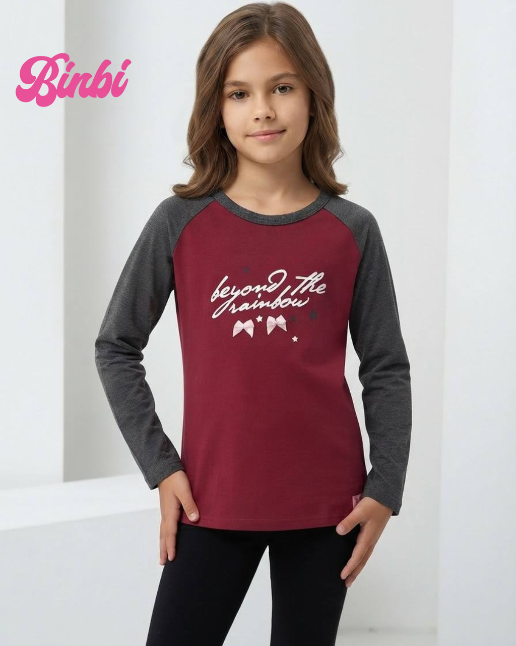Girls' Long Sleeve Raglan Graphic T-Shirt Beyond the Rainbow