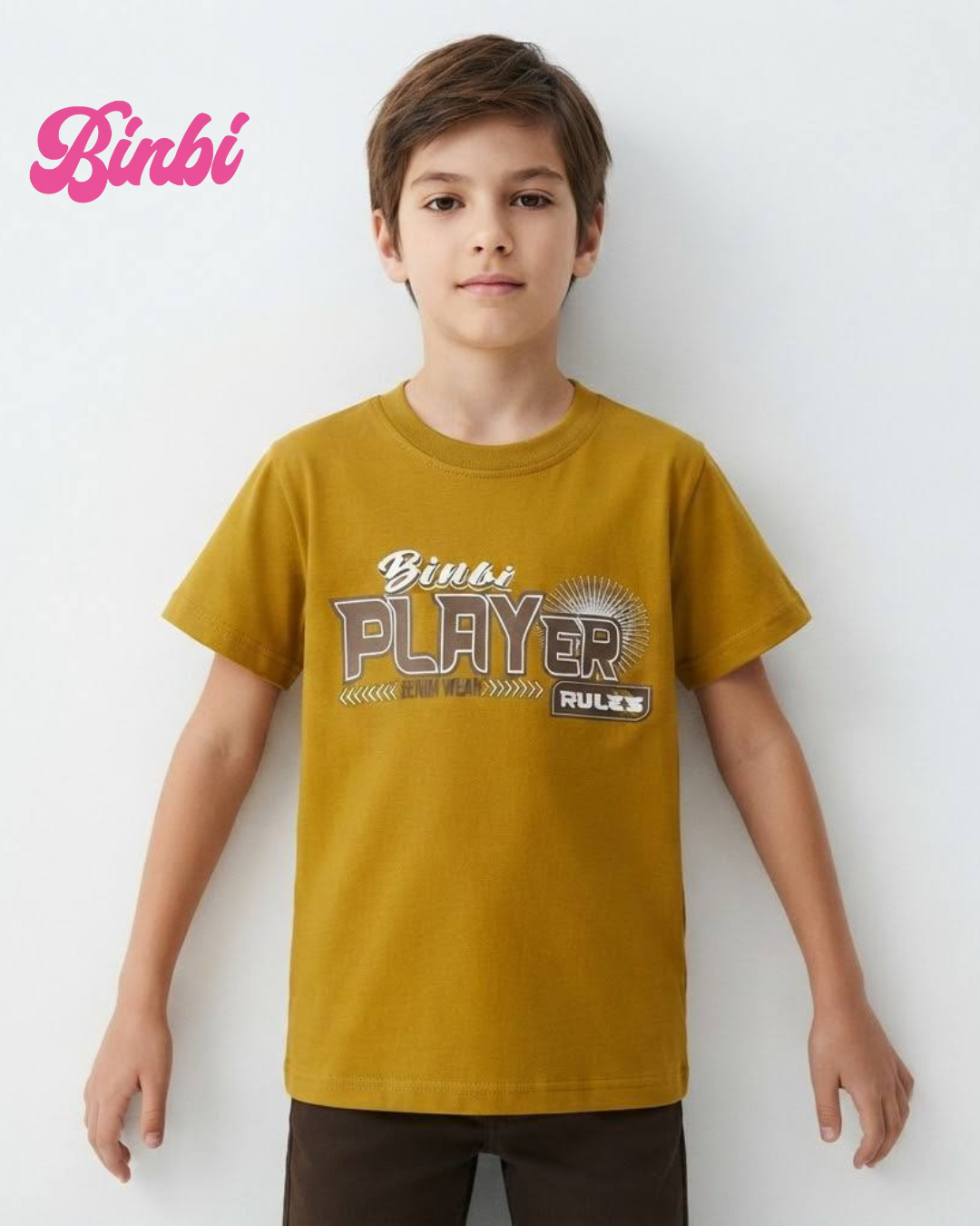 Boys' Short Sleeve Graphic T-Shirt Binbi PLAYER