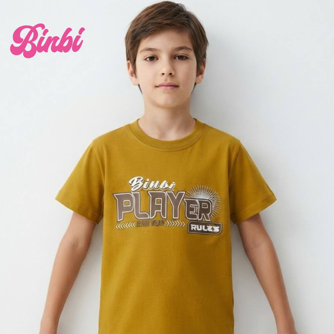 Boys' Short Sleeve Graphic T-Shirt Binbi PLAYER