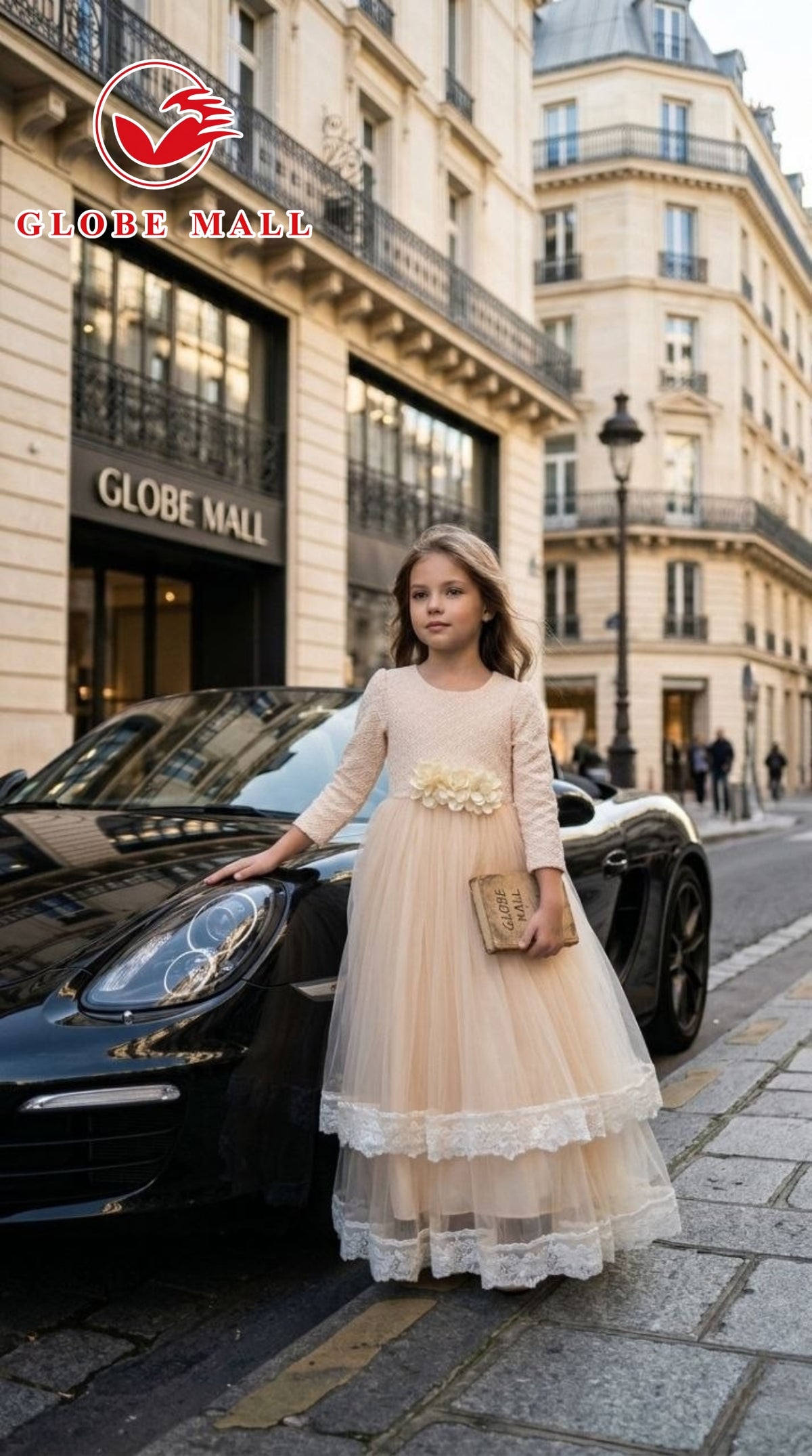 Royal High-Low Blossom Lace Gown