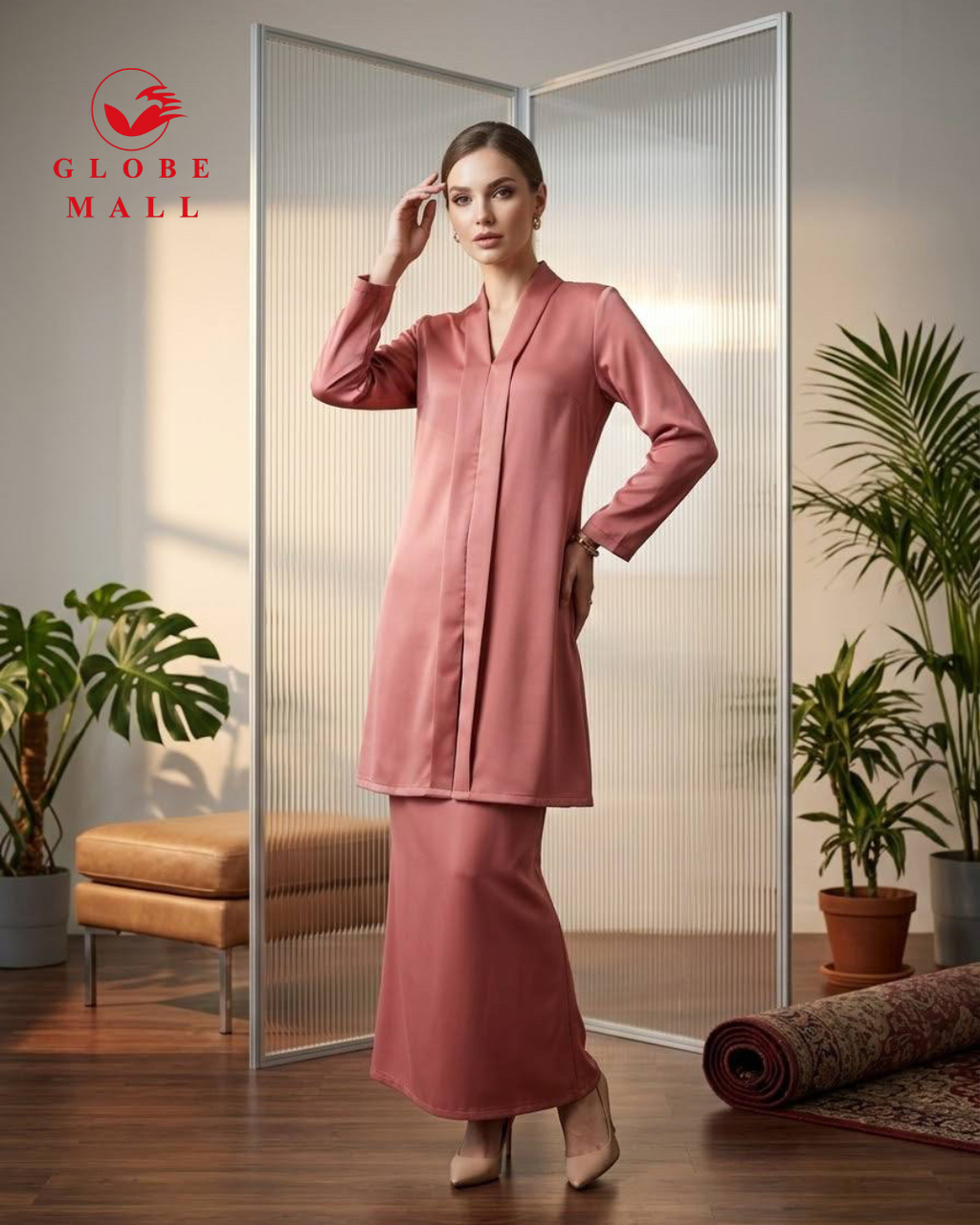 Plain Satin Modern Kebaya Set