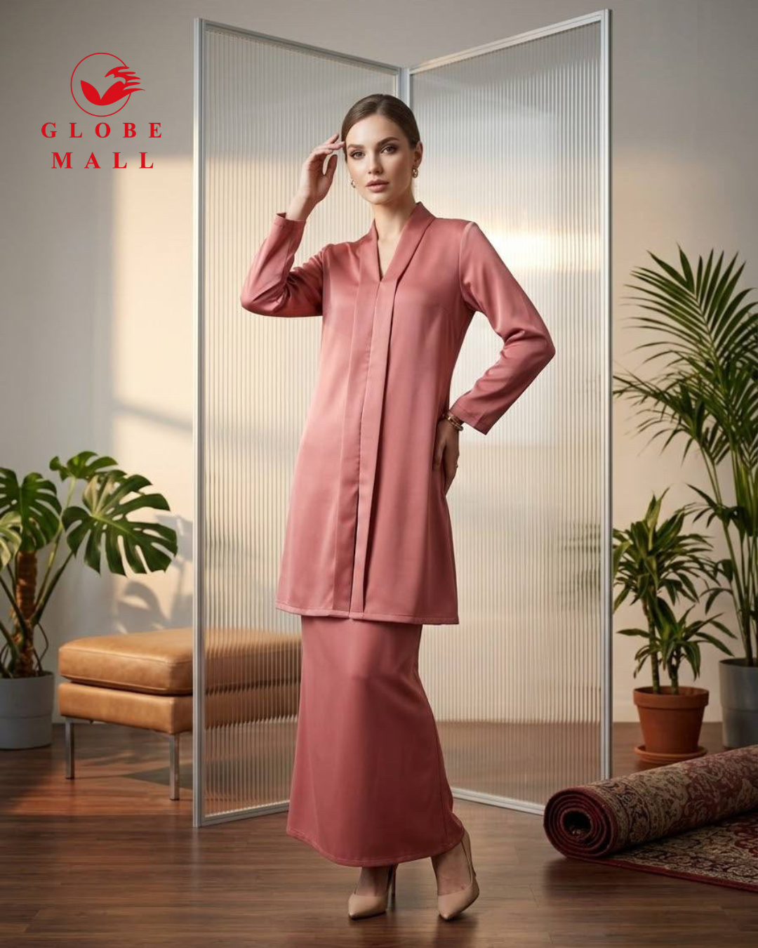 Plain Satin Modern Kebaya Set