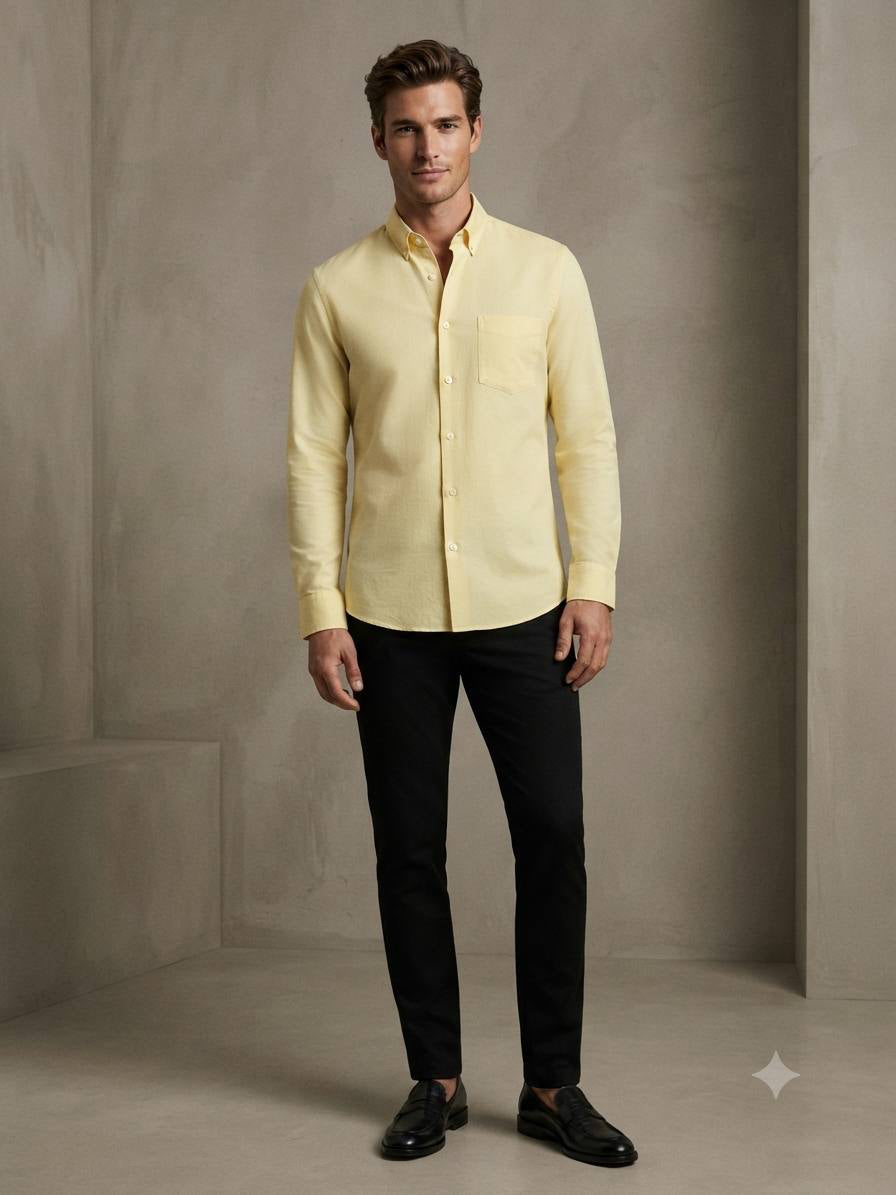 Men's Long Sleeve Button-Down Oxford Shirt
