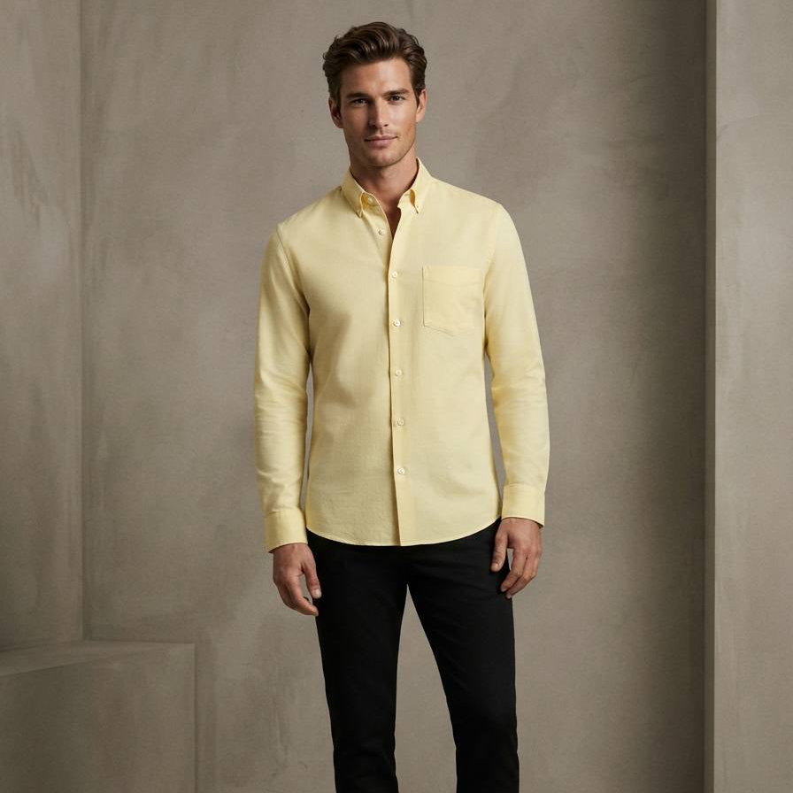 Men's Long Sleeve Button-Down Oxford Shirt