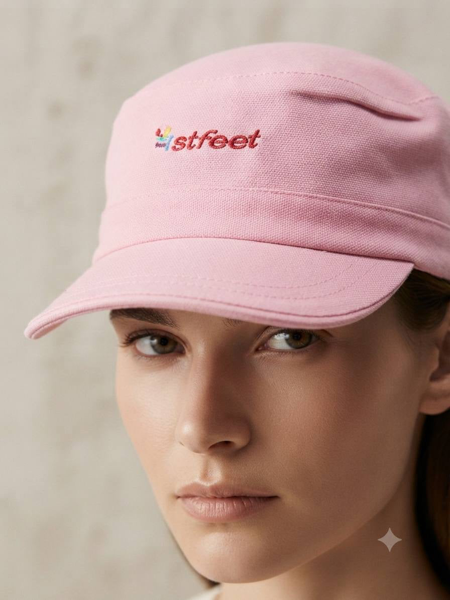 Embroidered Flat Top Cadet Cap