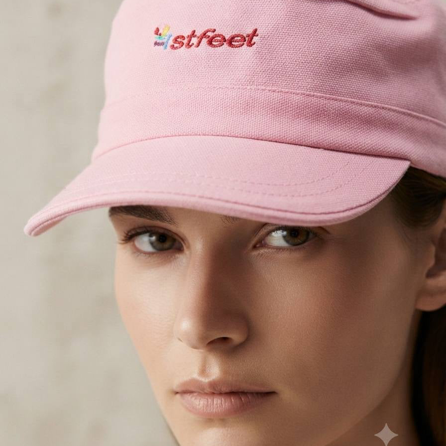 Embroidered Flat Top Cadet Cap