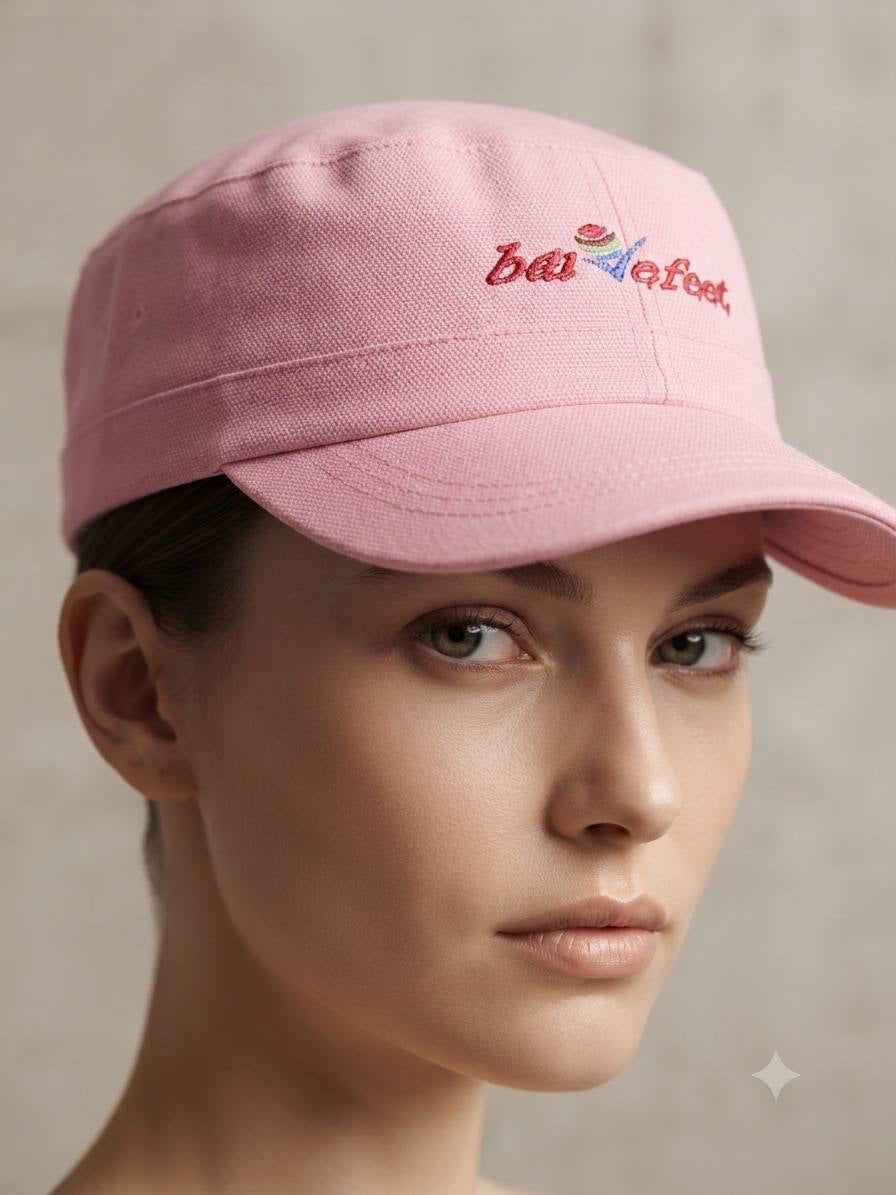 Embroidered Flat Top Cadet Cap