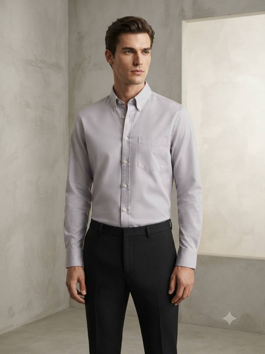 Men's Long Sleeve Button-Down Oxford Shirt