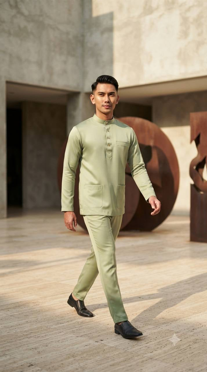 Aryan Premium Slim-Fit Baju Melayu Set