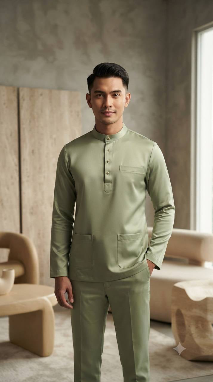 Aryan Premium Slim-Fit Baju Melayu Set