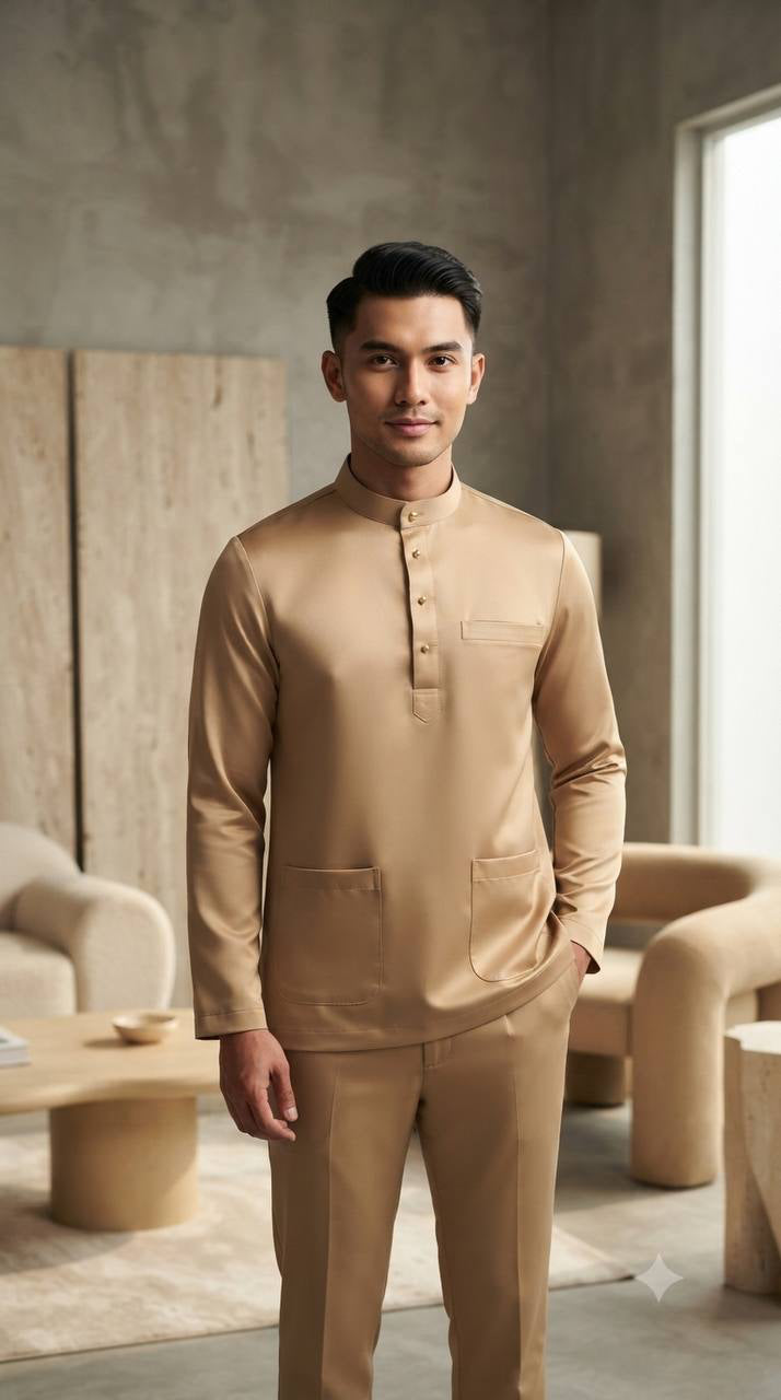 Aryan Premium Slim-Fit Baju Melayu Set