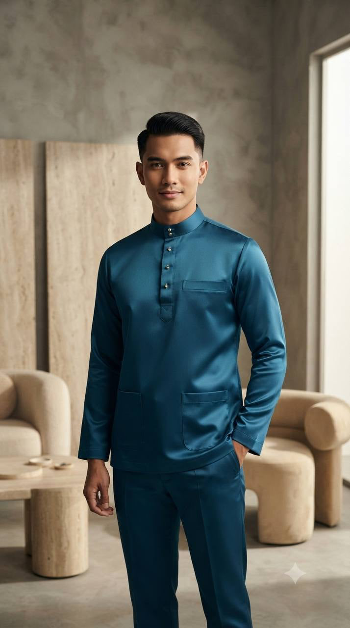 Aryan Premium Slim-Fit Baju Melayu Set
