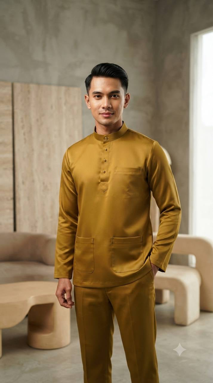 Aryan Premium Slim-Fit Baju Melayu Set