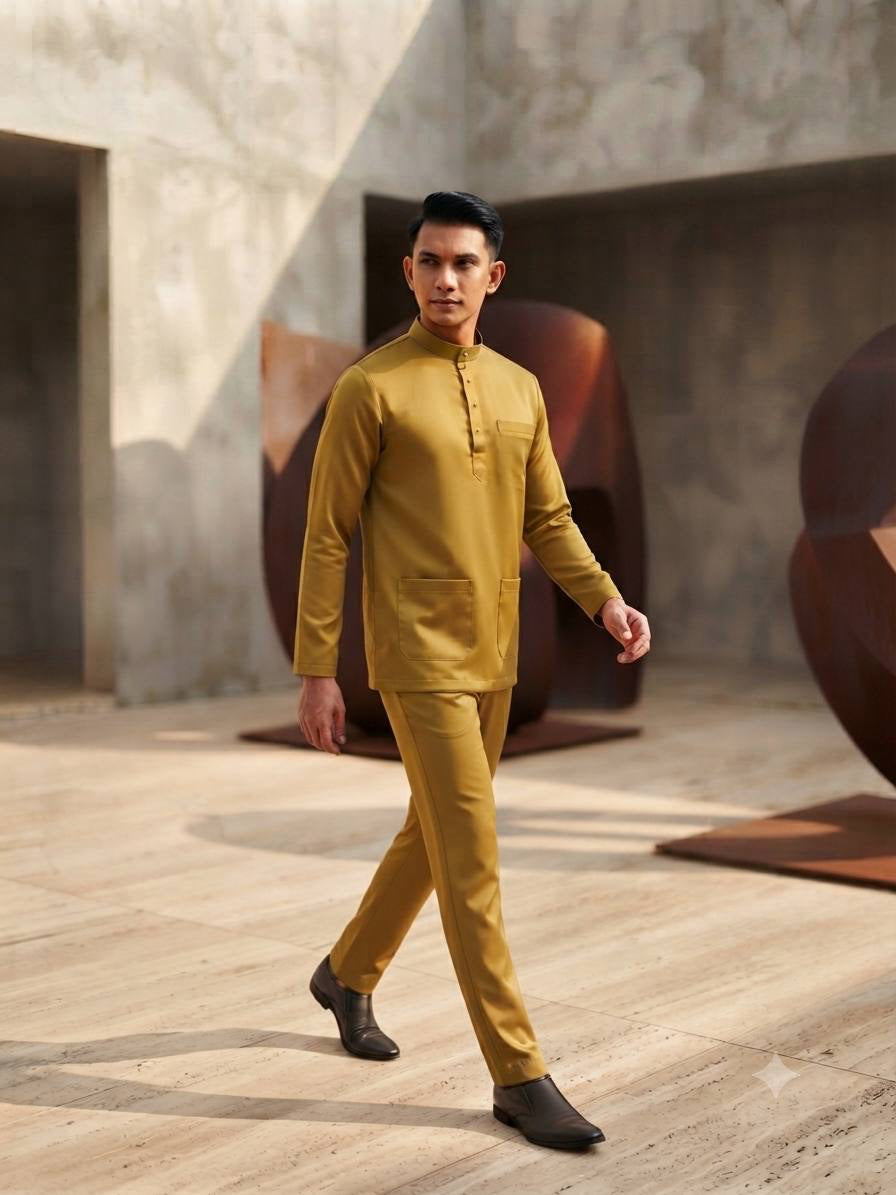 Aryan Premium Slim-Fit Baju Melayu Set