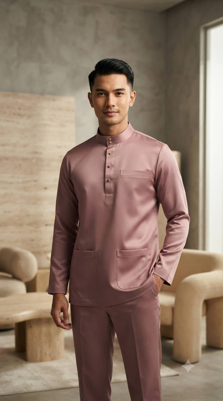 Aryan Premium Slim-Fit Baju Melayu Set