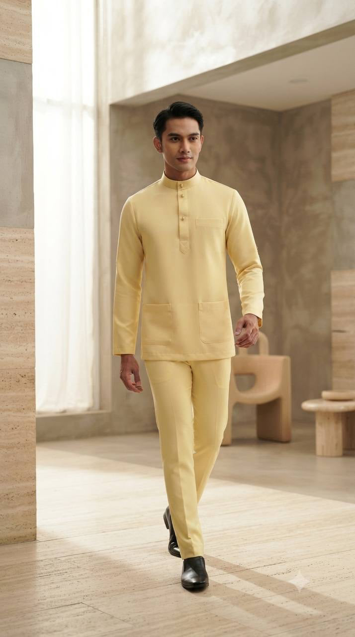 Aryan Premium Slim-Fit Baju Melayu Set
