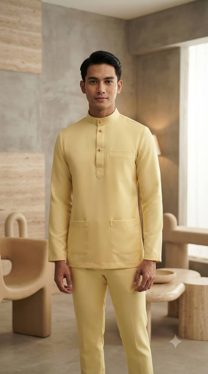 Aryan Premium Slim-Fit Baju Melayu Set
