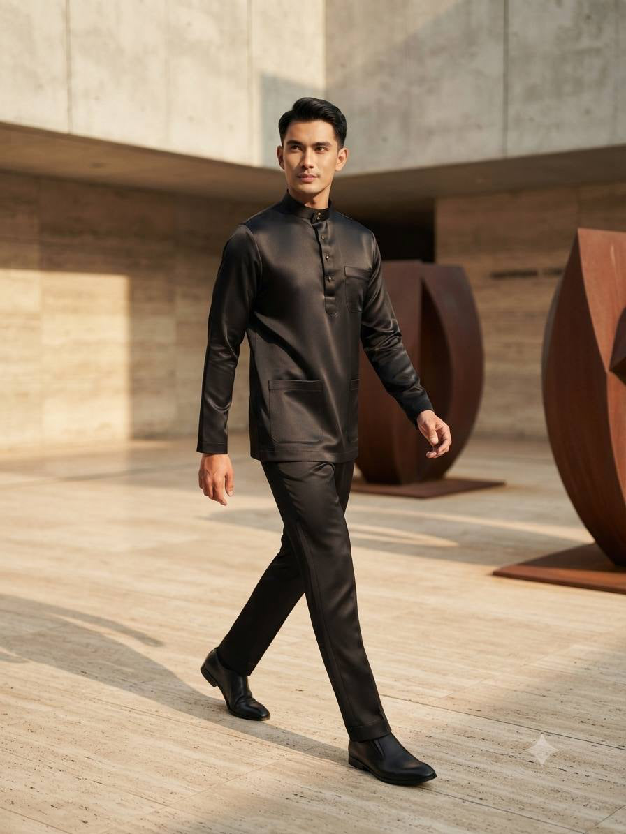 Aryan Premium Slim-Fit Baju Melayu Set