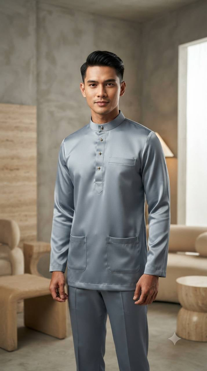 Aryan Premium Slim-Fit Baju Melayu Set