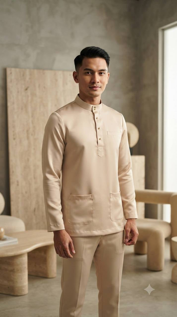 Aryan Premium Slim-Fit Baju Melayu Set