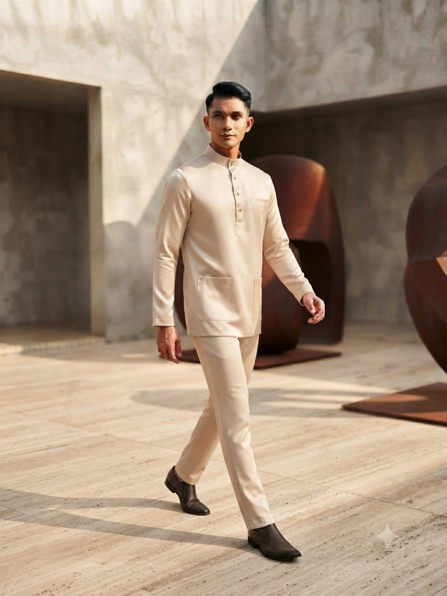 Aryan Premium Slim-Fit Baju Melayu Set