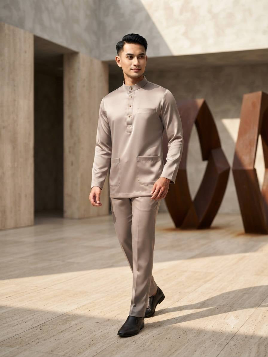 Aryan Premium Slim-Fit Baju Melayu Set