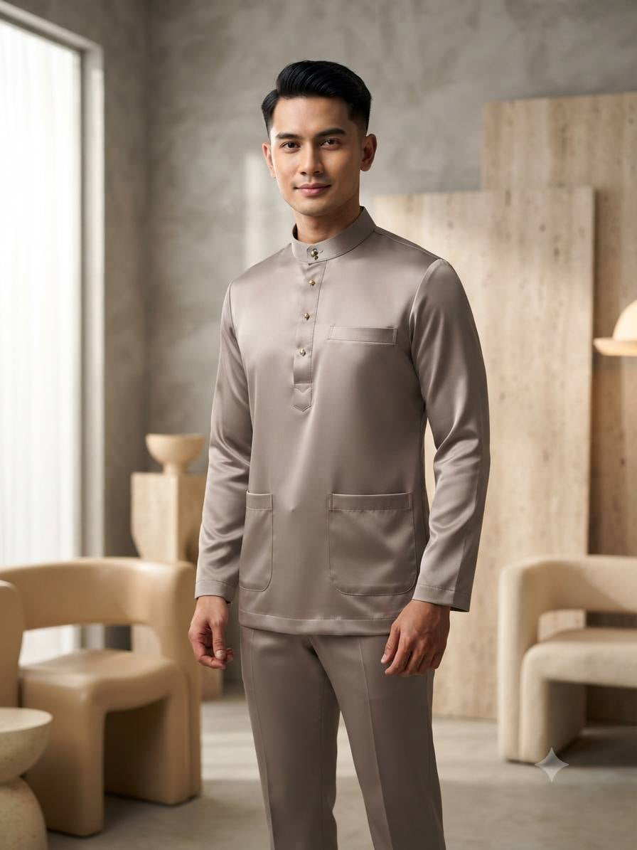 Aryan Premium Slim-Fit Baju Melayu Set