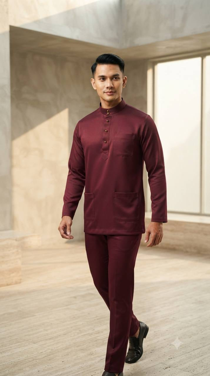Aryan Premium Slim-Fit Baju Melayu Set