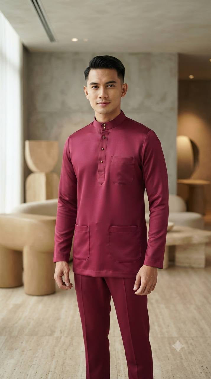 Aryan Premium Slim-Fit Baju Melayu Set