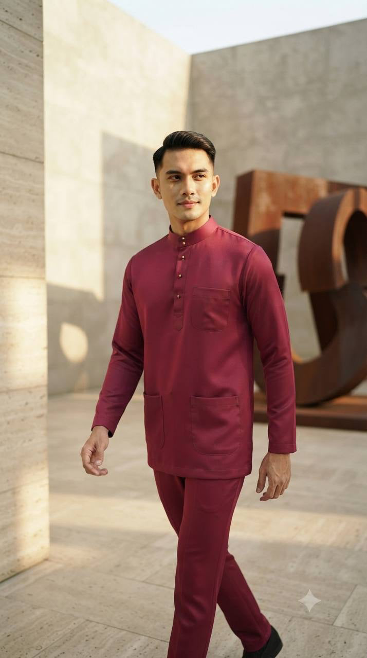 Aryan Premium Slim-Fit Baju Melayu Set