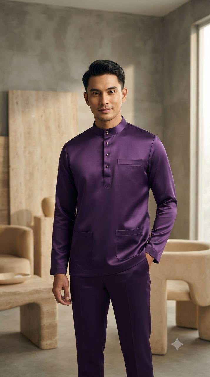 Aryan Premium Slim-Fit Baju Melayu Set