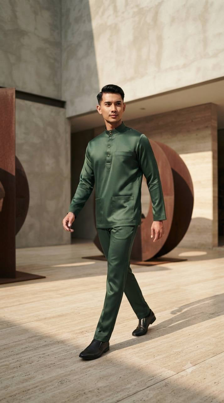 Aryan Premium Slim-Fit Baju Melayu Set