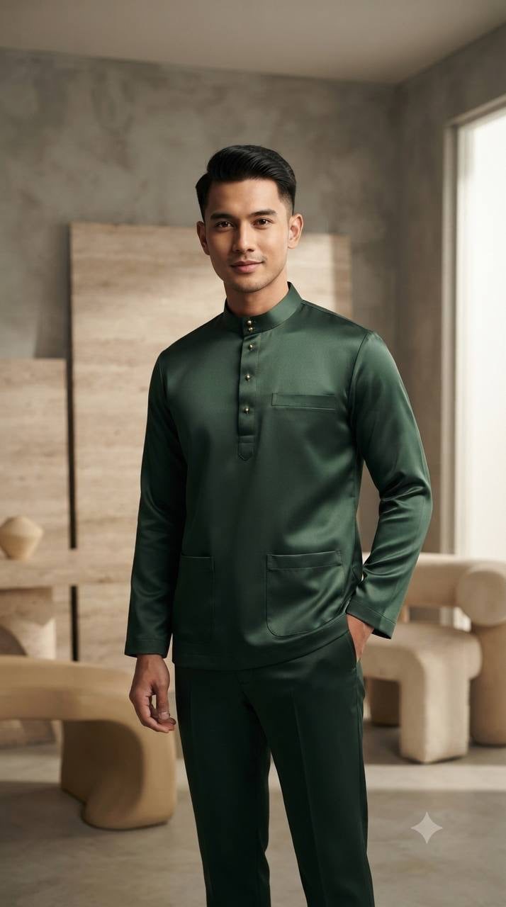 Aryan Premium Slim-Fit Baju Melayu Set