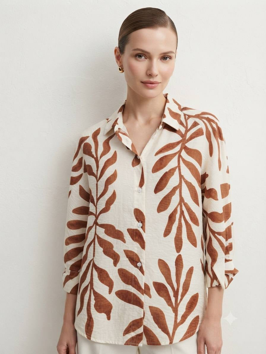 Monaco Leaf Silhouette Blouse