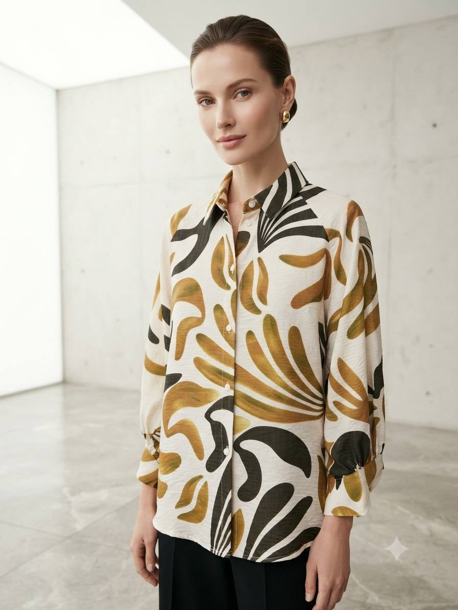 Monaco Leaf Silhouette Blouse