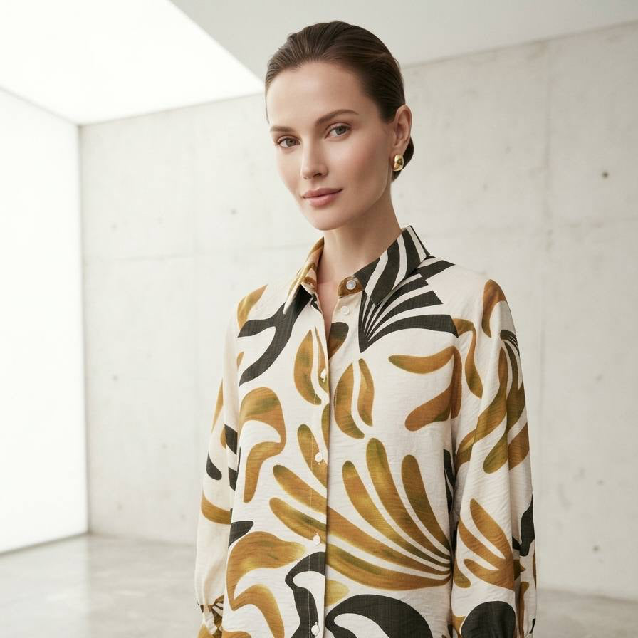 Monaco Leaf Silhouette Blouse