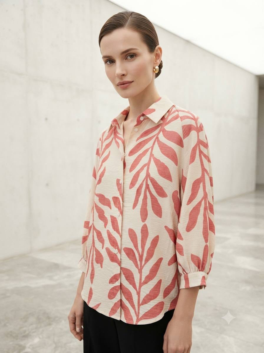 Monaco Leaf Silhouette Blouse
