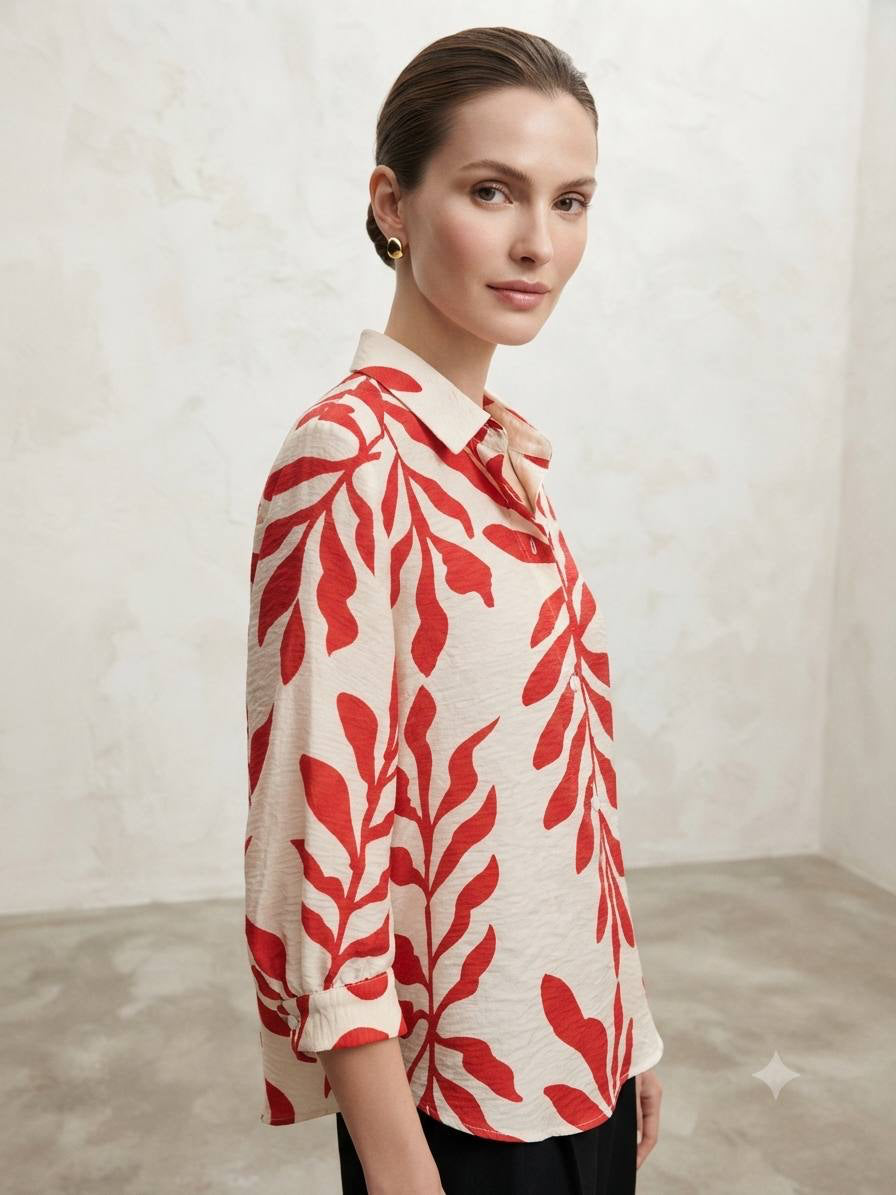 Monaco Leaf Silhouette Blouse