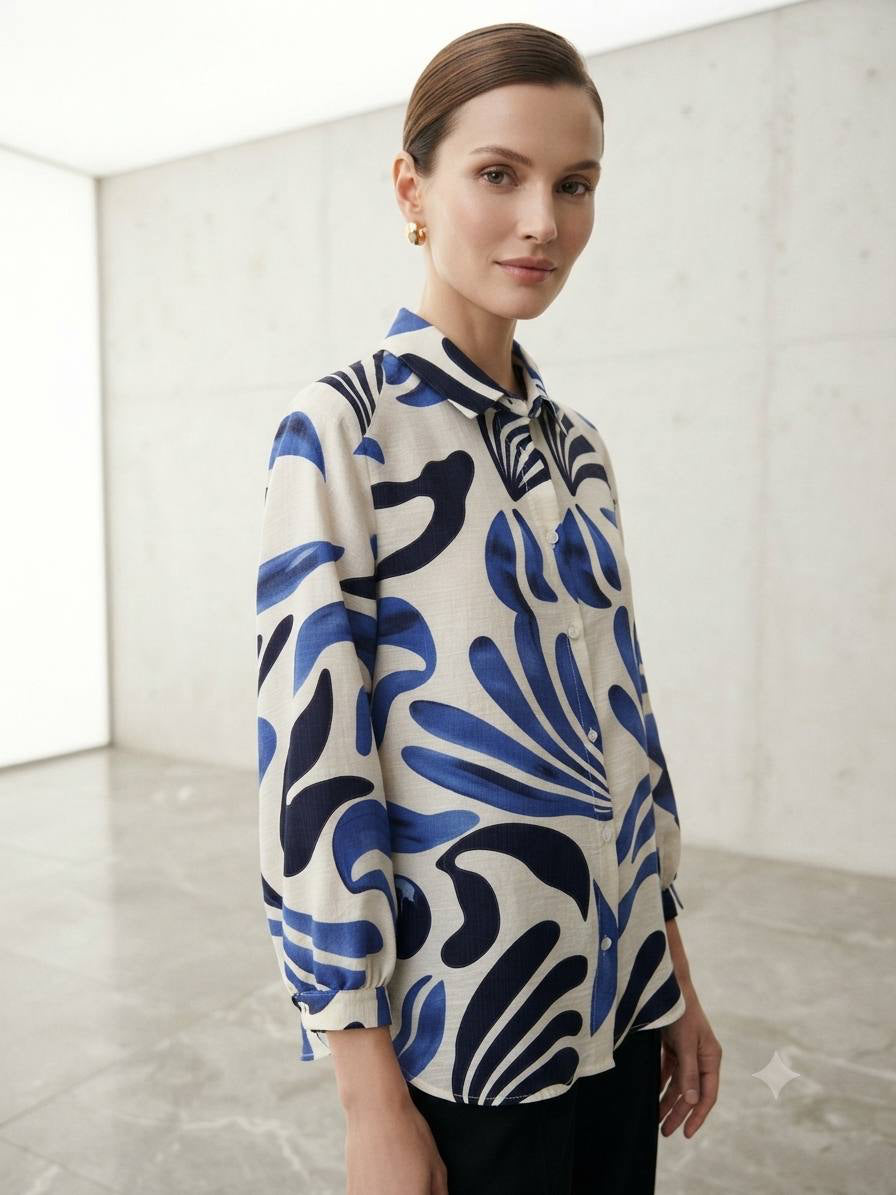 Monaco Leaf Silhouette Blouse